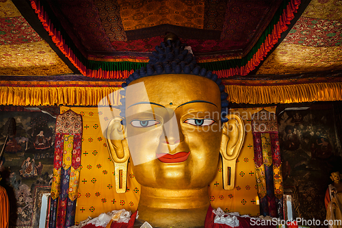 Image of Sakyamuni Buddha statue in Shey monastery. Shey, Ladakh, India