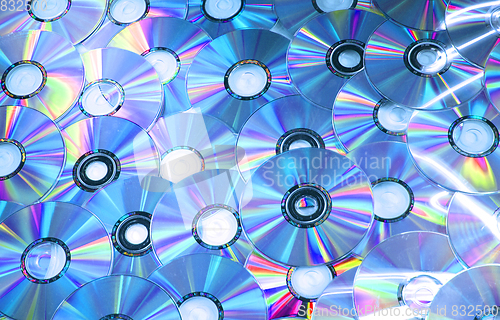 Image of blue compact discs