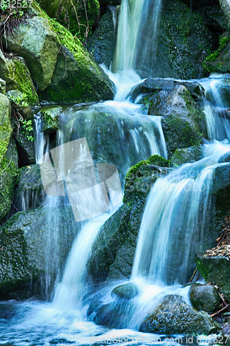 Image of waterfalls in green nature