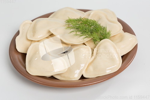 Image of vareniks with cheese are Ukrainian foods closeup Isolated on white background