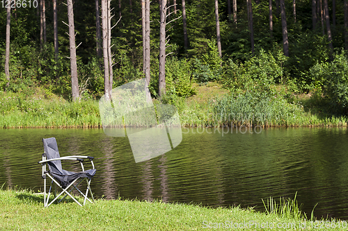 Image of metal chair for fishing