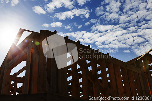 Image of construction of a new frame house