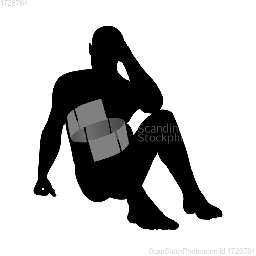 Image of Sitting Pose Man Silhouette