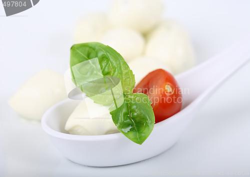 Image of Mozzarella with tomato and basil