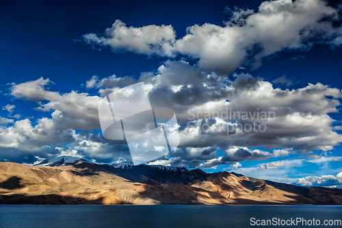 Image of Lake Tso Moriri in Himalayas. Ladakh, Inda