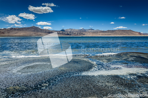 Image of Himalayan lake Tso Kar in Himalayas, Ladakh, India