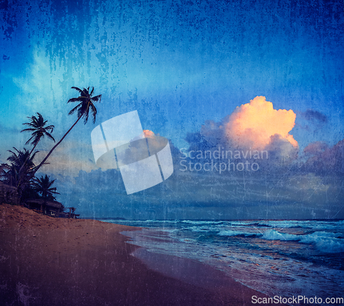 Image of Sunset on tropical beach