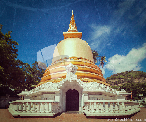 Image of Buddhist dagoba (stupa) in Golden Temple, Dambulla, Sri Lanka