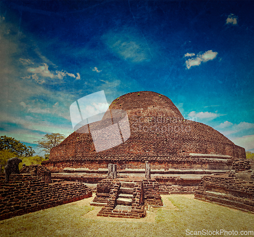 Image of Ancient Buddhist dagoba (stupe) Pabula Vihara. Sri Lanka