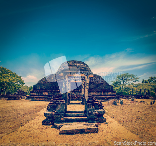 Image of Ancient Buddhist dagoba (stupe) Pabula Vihara. Sri Lanka