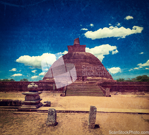 Image of Vintage retro hipster style travel image of Jetavaranama dagoba