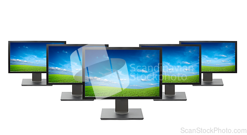 Image of Computer monitors isolated