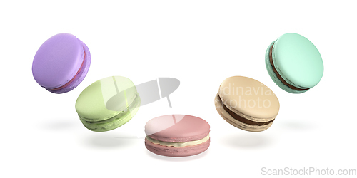 Image of French macarons with different colors and flavors