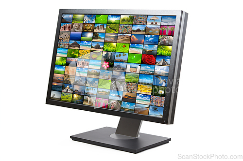 Image of Modern LCD HDTV screen isolated