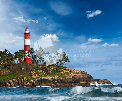 Image of Kovalam (Vizhinjam) lighthouse. Kerala, India