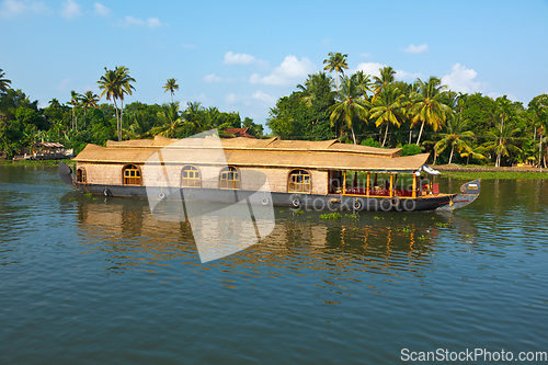 Image of Houseboat on Kerala backwaters, India