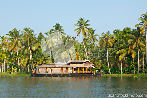 Image of Houseboat on Kerala backwaters, India