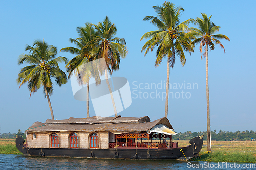 Image of Houseboat on Kerala backwaters, India