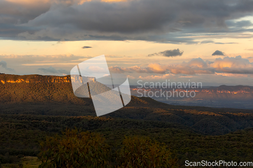 Image of Sunlighton the cliffs and canyon NSW Australia