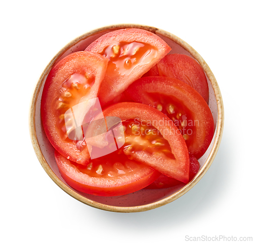 Image of bowl of fresh raw tomato slices