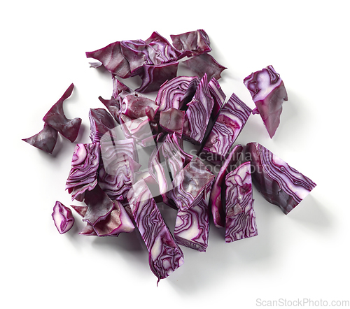 Image of fresh raw chopped red cabbage