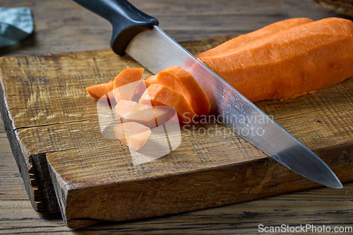 Image of fresh raw sliced carrot