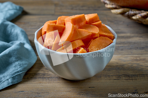 Image of fresh raw sliced carrot