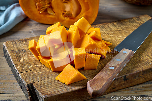 Image of sliced fresh pumpkin