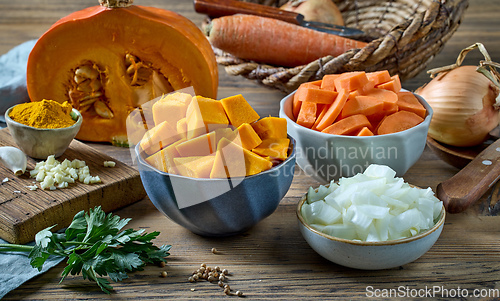 Image of various fresh vegan food ingredients