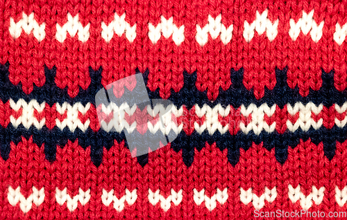 Image of red knitted background