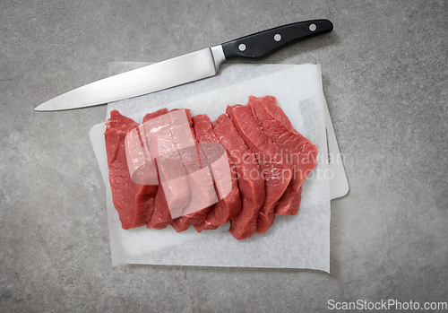 Image of sliced beef meat