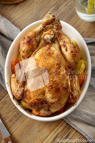 Image of roasted chicken and vegetables