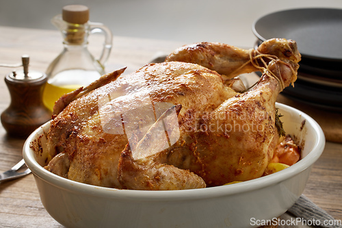 Image of roasted chicken and vegetables