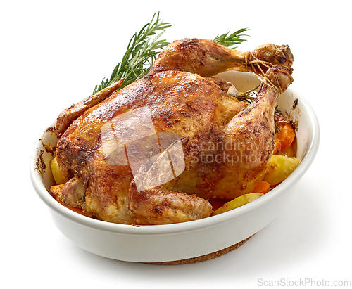 Image of roasted chicken and vegetables