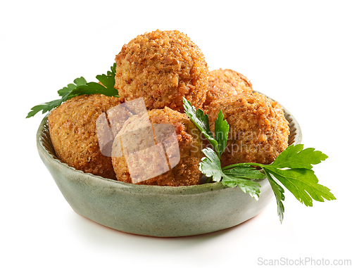 Image of bowl of fried falafel balls