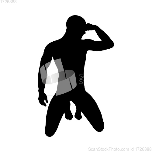 Image of Sitting Pose Man Silhouette