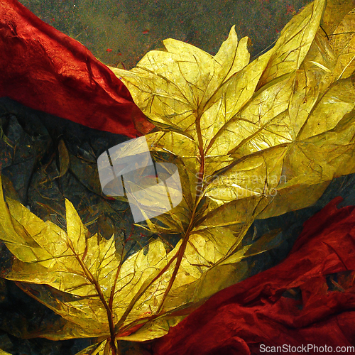Image of Autumn pattern with colorful red and yellow leaves for your crea