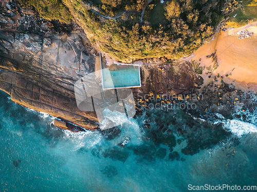 Image of Beach rock pool tidal pool for public swimming recreation