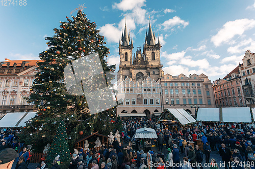 Image of Christmas tree at Old Town Square in Prague