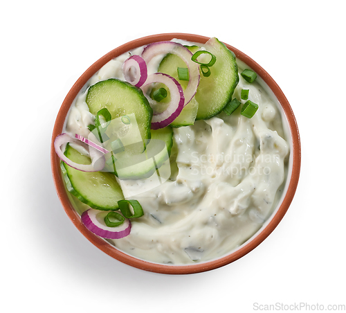 Image of bowl of tzatziki dip sauce 