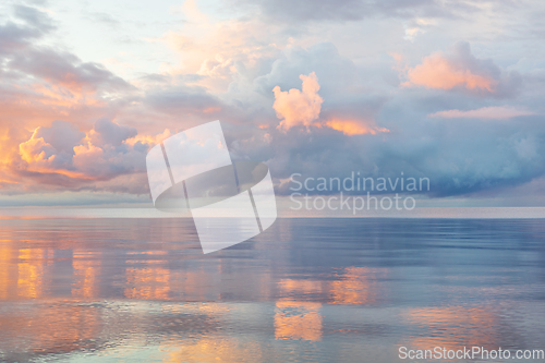 Image of colorful clouds in sunset