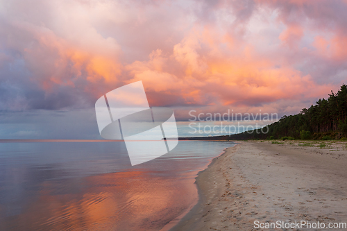 Image of stormy clouds at sunset