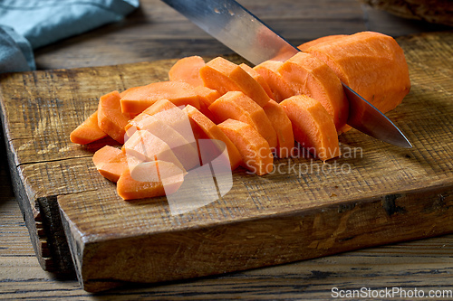 Image of fresh raw sliced carrot