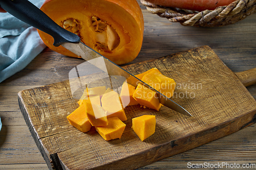 Image of sliced fresh pumpkin