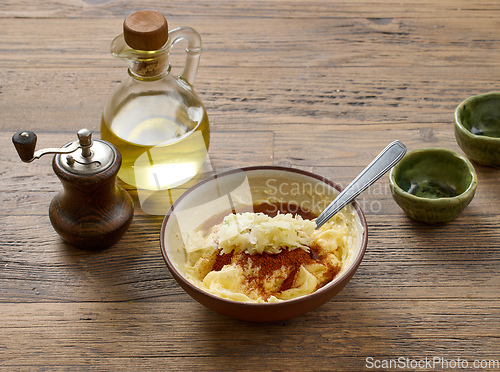 Image of butter with spices and grated garlic