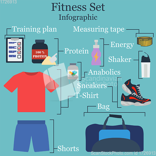 Image of Fitness set  infographics