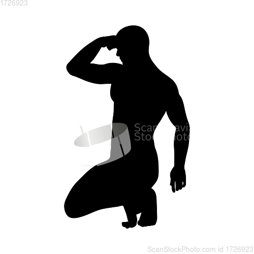 Image of Sitting Pose Man Silhouette