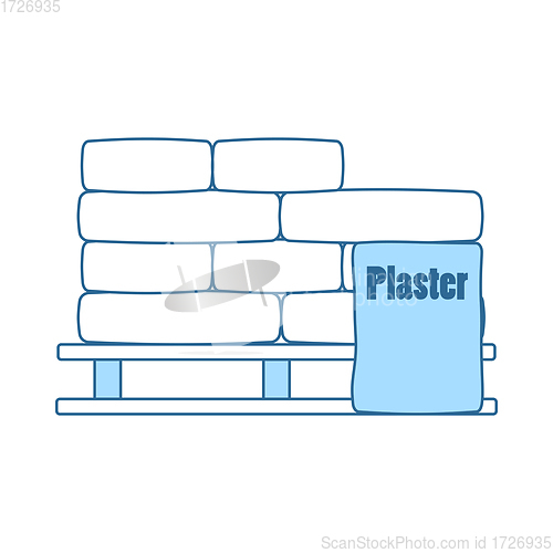 Image of Palette With Plaster Bags Icon