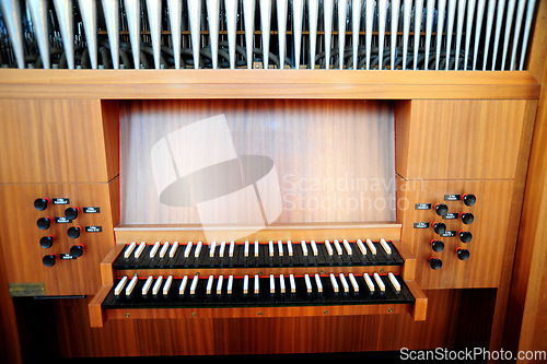 Image of Church pipe organ.