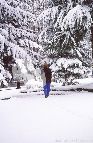 Image of Female in winter snow.